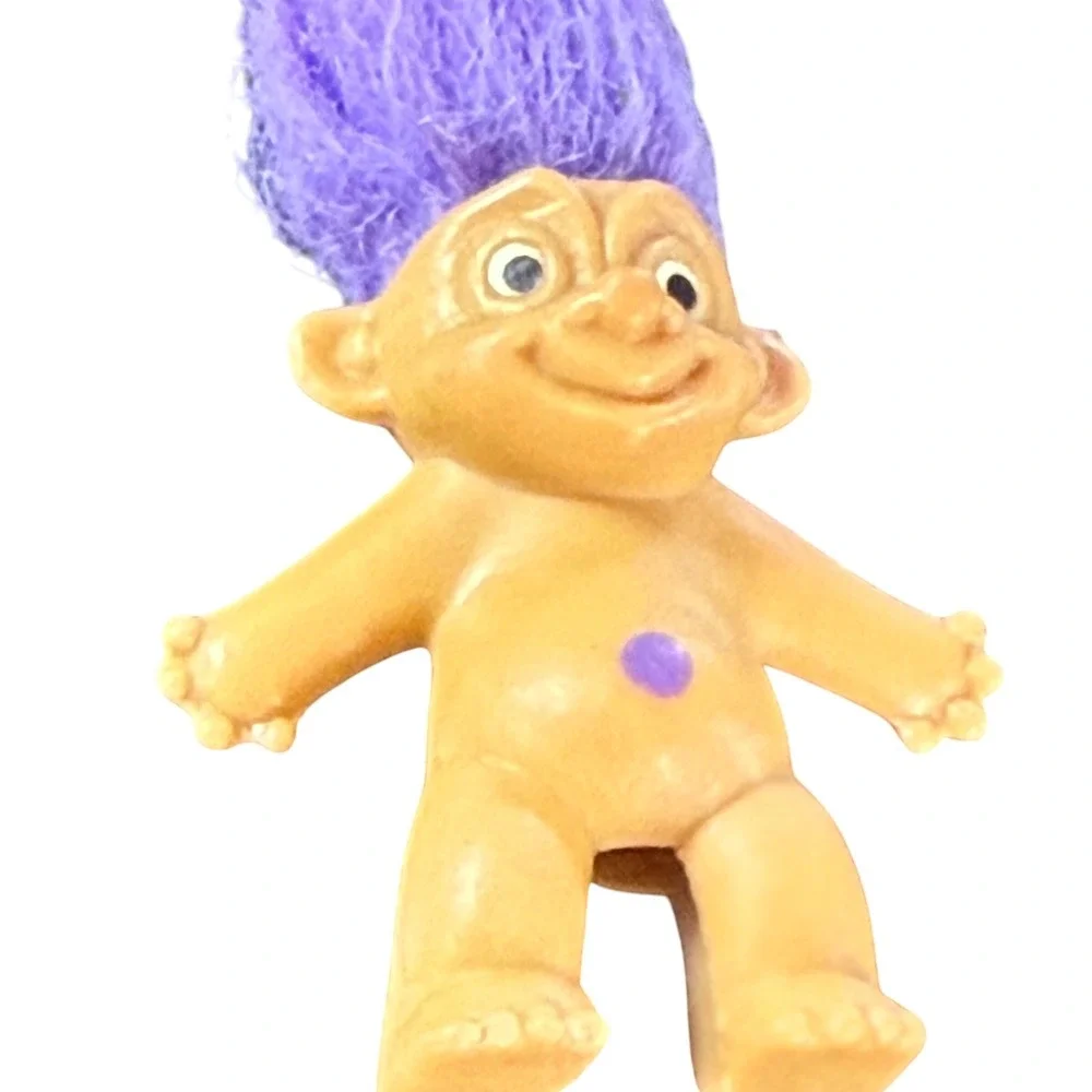 Vintage Troll Doll‎ Purple Hair Small Toy Figure Collectible Pencil Topper